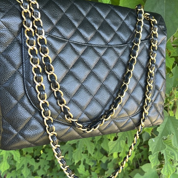 💎✨ GORGEOUS ✨💎 CHANEL CAVIAR FLAP DOUBLE CHAIN QUILTED JUMBO - Picture 8 of 16